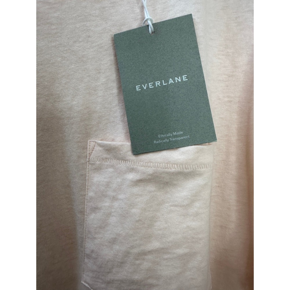 New Everlane Box Cut Crop Top Pocket Tee Pink Elevated Basic Large Minimalist - Picture 7 of 11